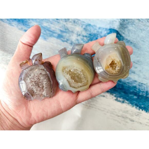 Druzy Agate Turtle Carving - Picture 8 of 8